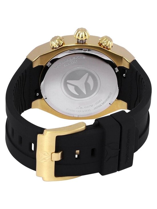 NWT Technomarine Reef Chronograph Quartz Diamond Black Dial Men\'s Watch